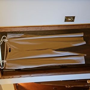 Calvin Klein latte pants leather & gold close NWT…